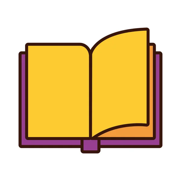 Escuela libro línea abierta e icono de estilo de relleno — Archivo Imágenes Vectoriales