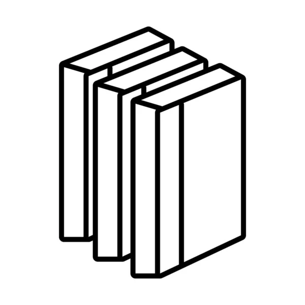 Pila libros de texto línea de la escuela icono de estilo — Vector de stock