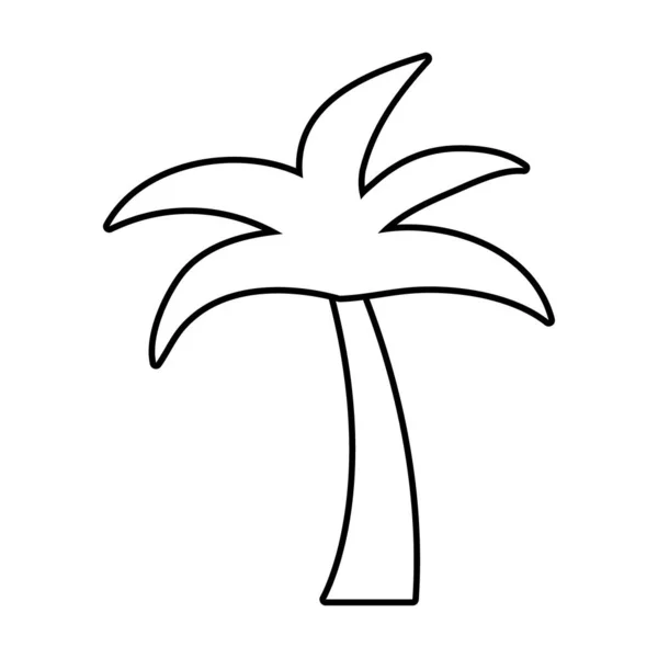 Árbol línea de palmera icono de estilo — Vector de stock