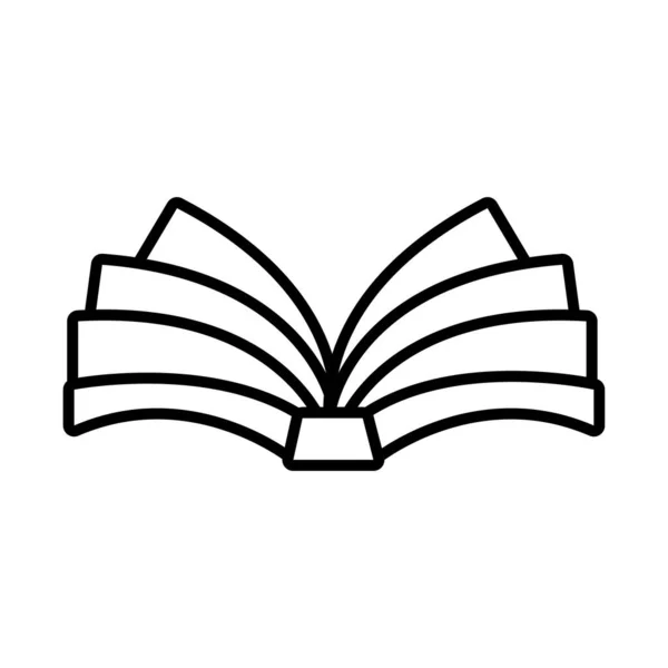 Livro escola ícone de estilo de linha aberta — Vetor de Stock