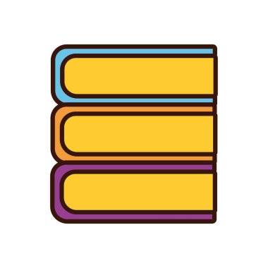 Ders kitapları okul satırını yığın ve biçim simgesini doldur