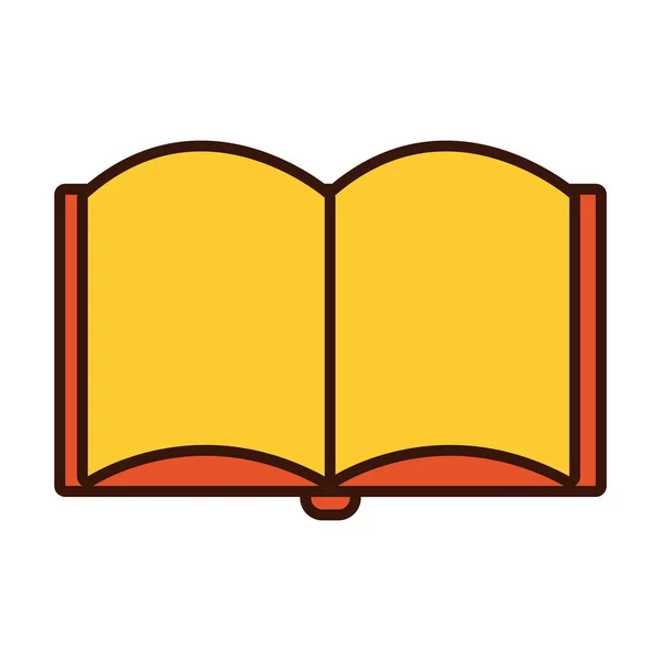 Kniha škola otevřít řádek a vyplnit styl ikony — Stockový vektor