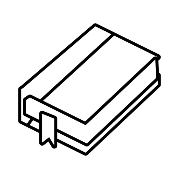 Boek schoollijn stijl pictogram — Stockvector