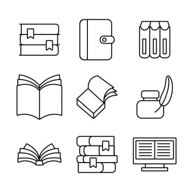 Dokuz kitaplık yığın edebiyat simgeleri