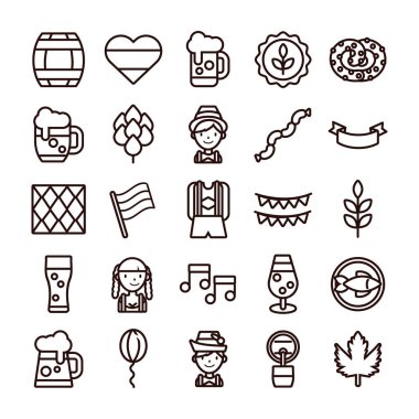 Yirmi beş oktoberfest set simgesi demeti