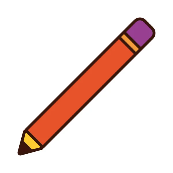 Linha de escrita a lápis e ícone de estilo de preenchimento — Vetor de Stock