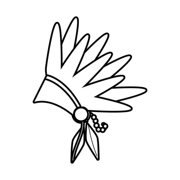 Apache Feder Hutlinie Stil-Symbol — Stockvektor