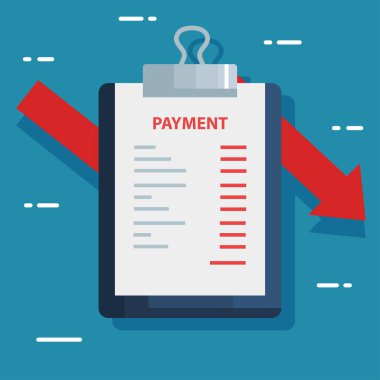 Ödeme bilgilerini içeren pano ve belge