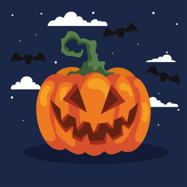 Cadılar Bayramı bayrağınız kutlu olsun Balkabağı ve yarasalar uçuşuyor