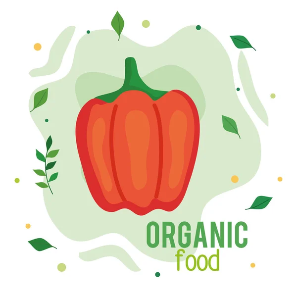 Banner de comida orgánica, pimienta fresca y saludable, concepto de comida saludable — Archivo Imágenes Vectoriales