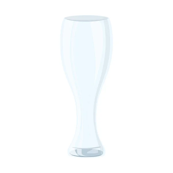 Mockup, transparant glas pilsner in witte achtergrond — Stockvector