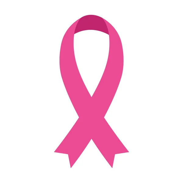 Pink ribbon of breast cancer awareness vector design — Stock Vector