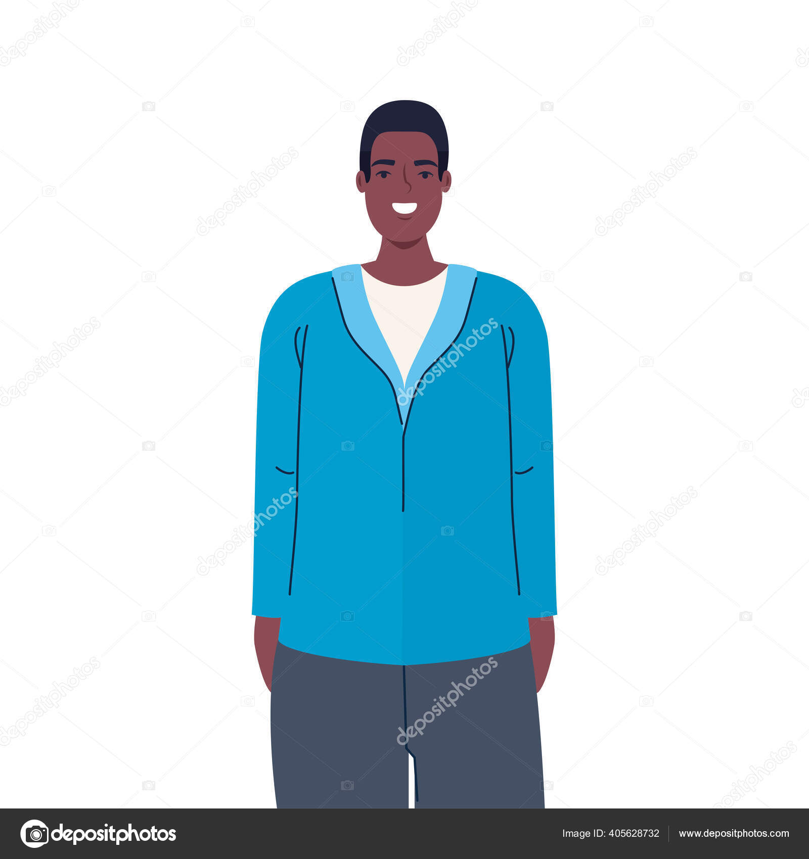 Isolated black man cartoon vector design Stock Illustration by