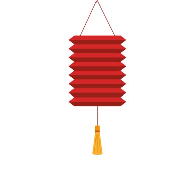 İzole edilmiş Çin kırmızı fener vektör tasarımı