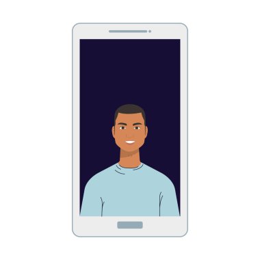 akıllı telefon vektör tasarımlı adam karikatürü