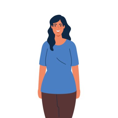 İzole kadın çizgi film vektör tasarımı