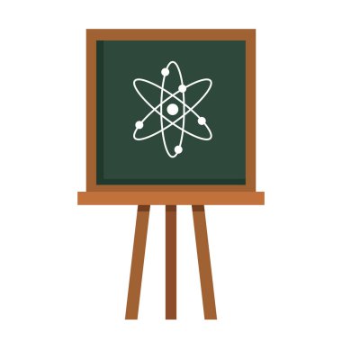 Atom simgesi vektör tasarımlı okul yeşil tahtası
