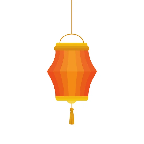 Design de vetor de lanterna laranja chinesa isolada — Vetor de Stock