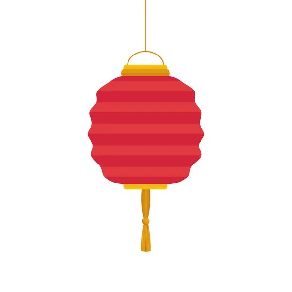 Design vettoriale lanterna rossa cinese isolata — Vettoriale Stock