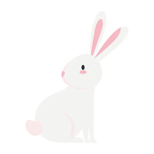 Diseño de vectores de dibujos animados conejo blanco lindo aislado — Vector de stock