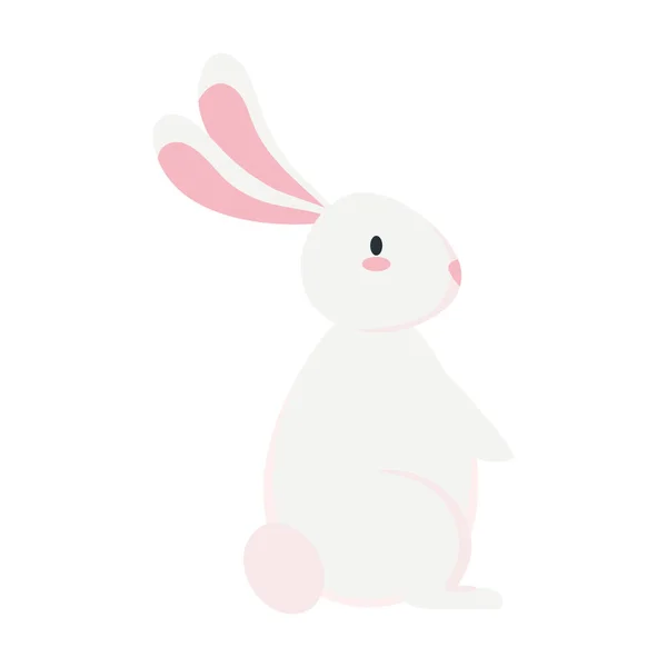 Diseño de vectores de dibujos animados conejo blanco lindo aislado — Vector de stock