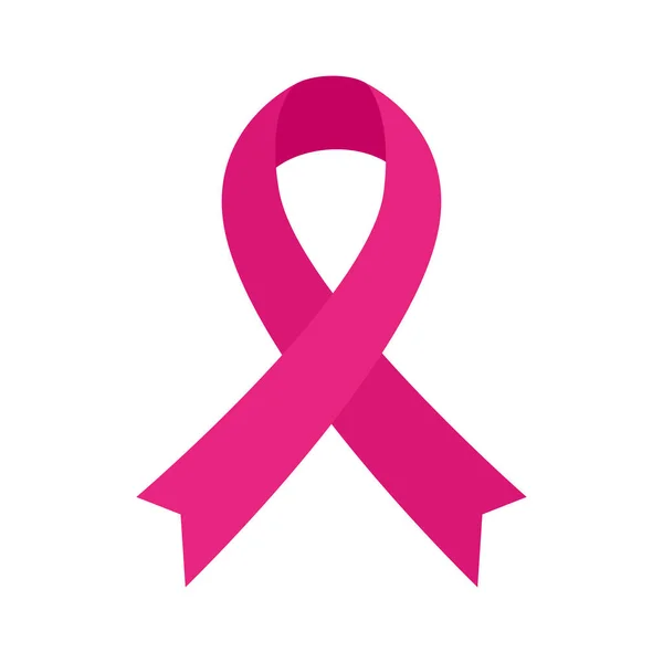 Nastro rosa della progettazione vettoriale di consapevolezza del cancro al seno — Vettoriale Stock