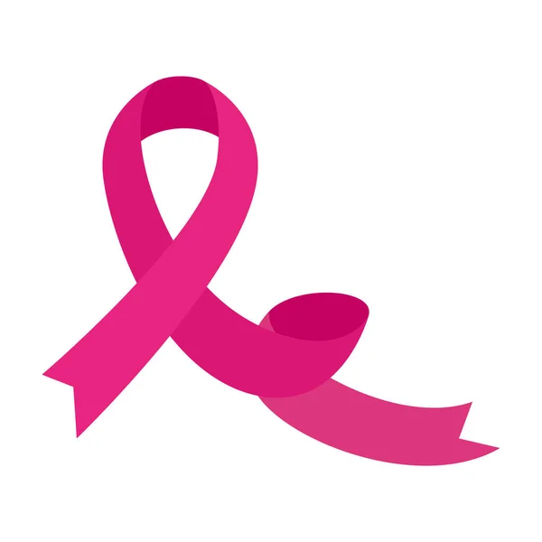 Różowa wstążka projektu wektora świadomości raka piersi — Wektor stockowy
