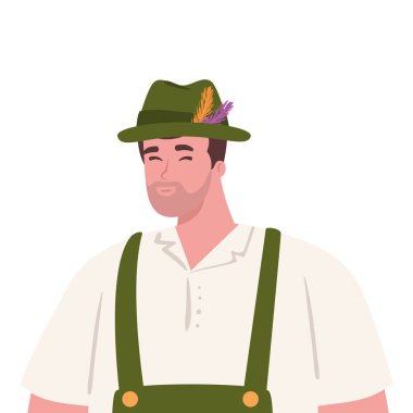 Oktoberfest adam çizgi filmi geleneksel kumaş vektör tasarımlı