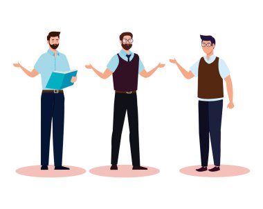 Okul erkekleri öğretmenleri vektör tasarımı