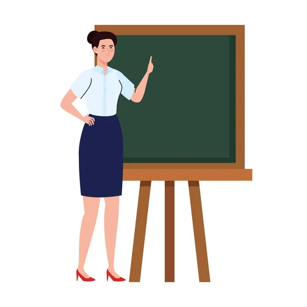 School woman teacher with green board vector design — Stock Vector