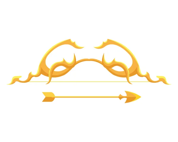 Fiocco ornamento in oro con disegno vettoriale freccia — Vettoriale Stock