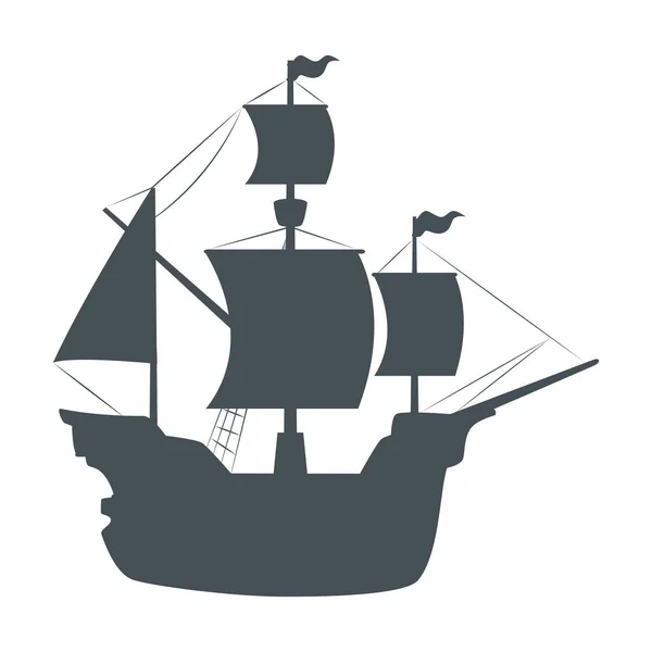 Изолированный силуэт судна — стоковый вектор