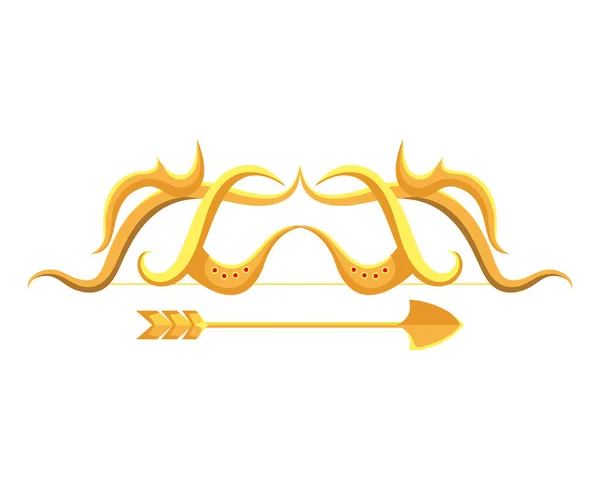 Arco adorno de oro con diseño de vectores de flecha — Archivo Imágenes Vectoriales