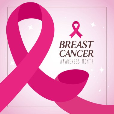 Göğüs kanseri farkındalık vektör tasarımının pembe kurdelesi