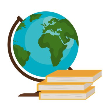 okul dünyası küresi kitap vektör tasarımı ile