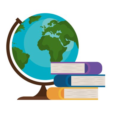 okul dünyası küresi kitap vektör tasarımı ile