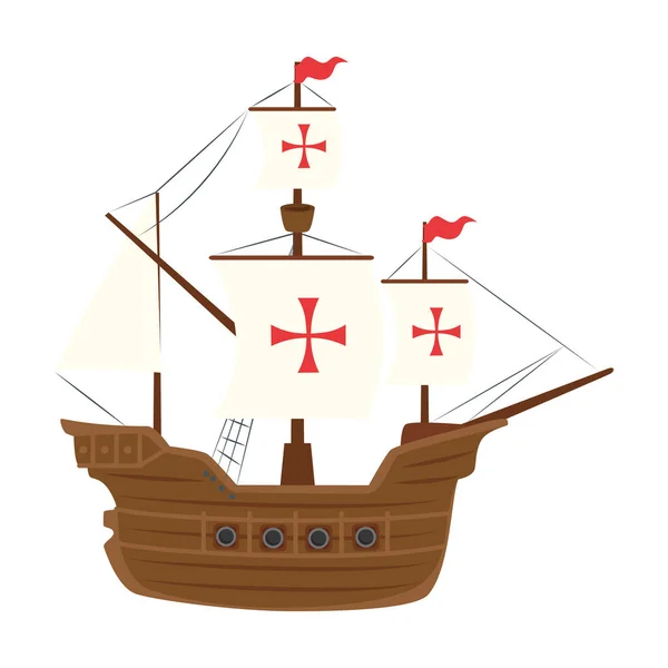 Diseño de vector de nave columbus aislado — Vector de stock