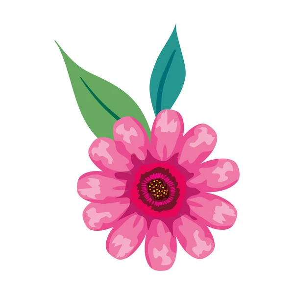 Rosa blomma ritning med blad vektor design — Stock vektor