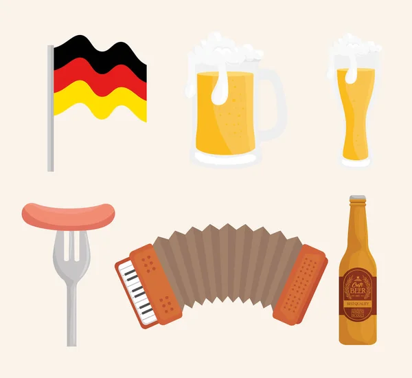 Geïsoleerde oktoberfest pictogram set vector ontwerp — Stockvector