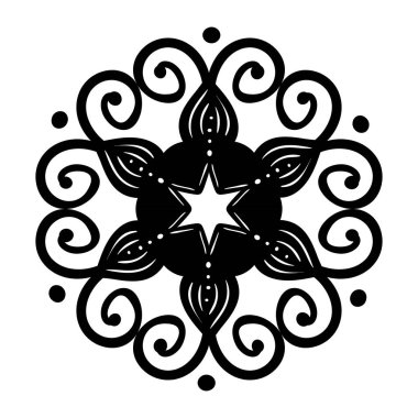 Beyaz arkaplanda mandala simgesi