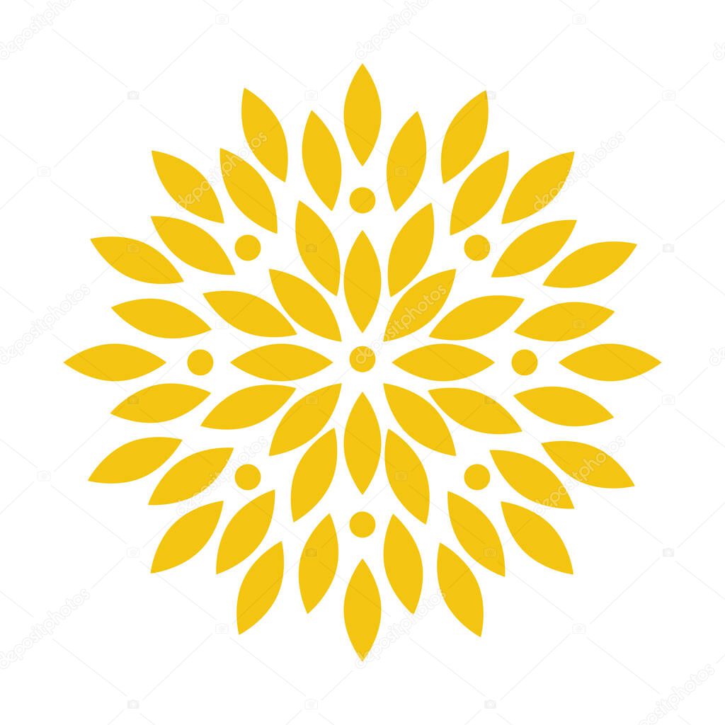 yellow abstract flower vector design
