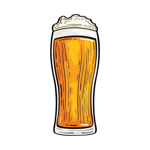 Design de vetor de vidro de cerveja isolado — Vetor de Stock