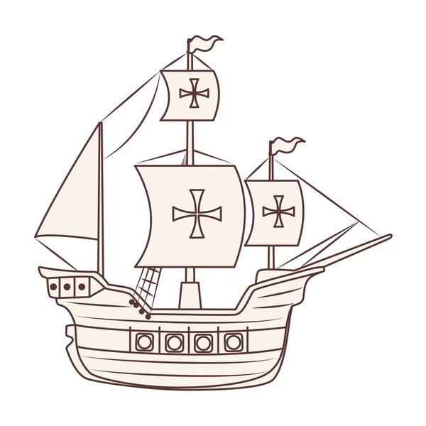 Diseño de vector de nave columbus aislado — Vector de stock