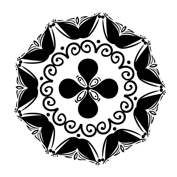 Kreis-Mandala auf weißem Hintergrund, Vintage-Luxus-Ikone — Stockvektor