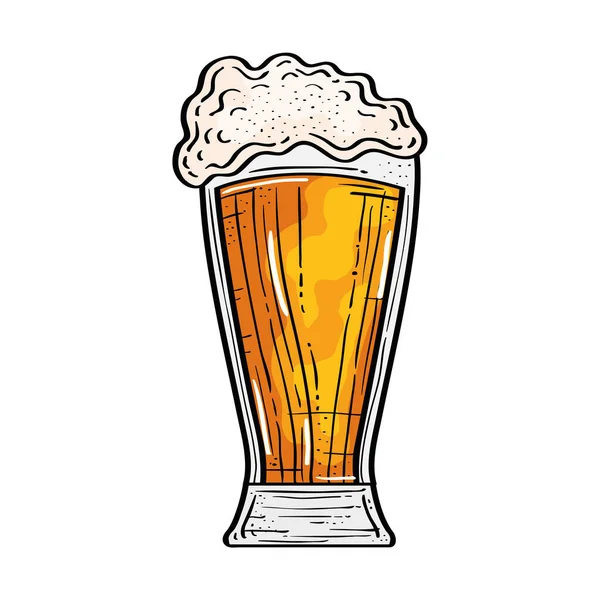 Diseño aislado del vector de vidrio de cerveza — Archivo Imágenes Vectoriales