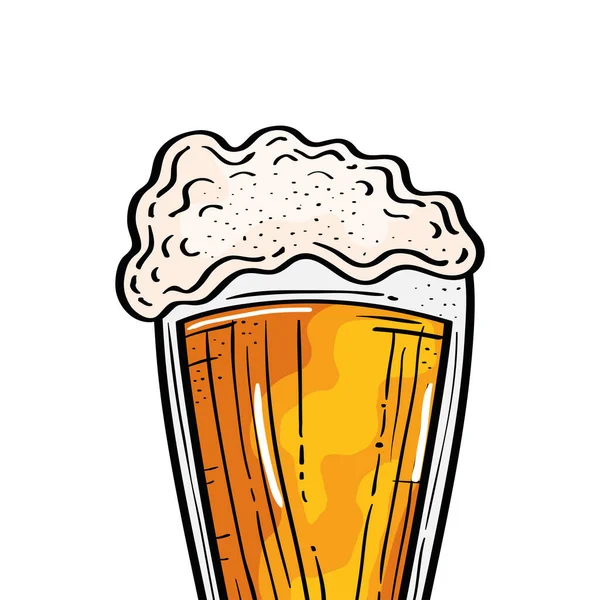 Isolated beer glass vector design — Stock Vector