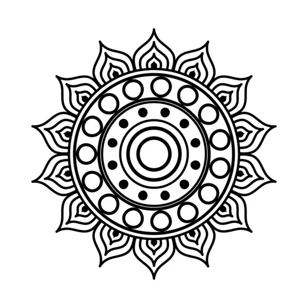 Мандала в форме цветочной линии иконка дизайн вектора — стоковый вектор