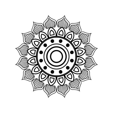Çiçek biçimli çizgi biçimi vektör tasarımında mandala