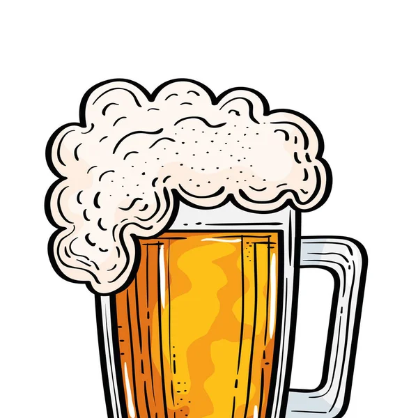 Diseño aislado del vector de vidrio de cerveza — Vector de stock