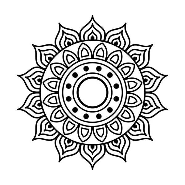 Mandala en forma de flor icono de estilo de línea diseño de vectores — Vector de stock